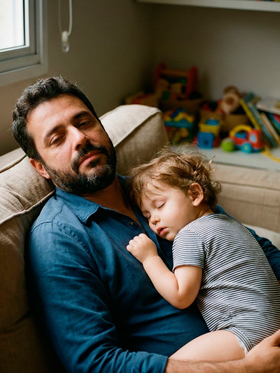 Pai pensando em terapia de família em São Paulo