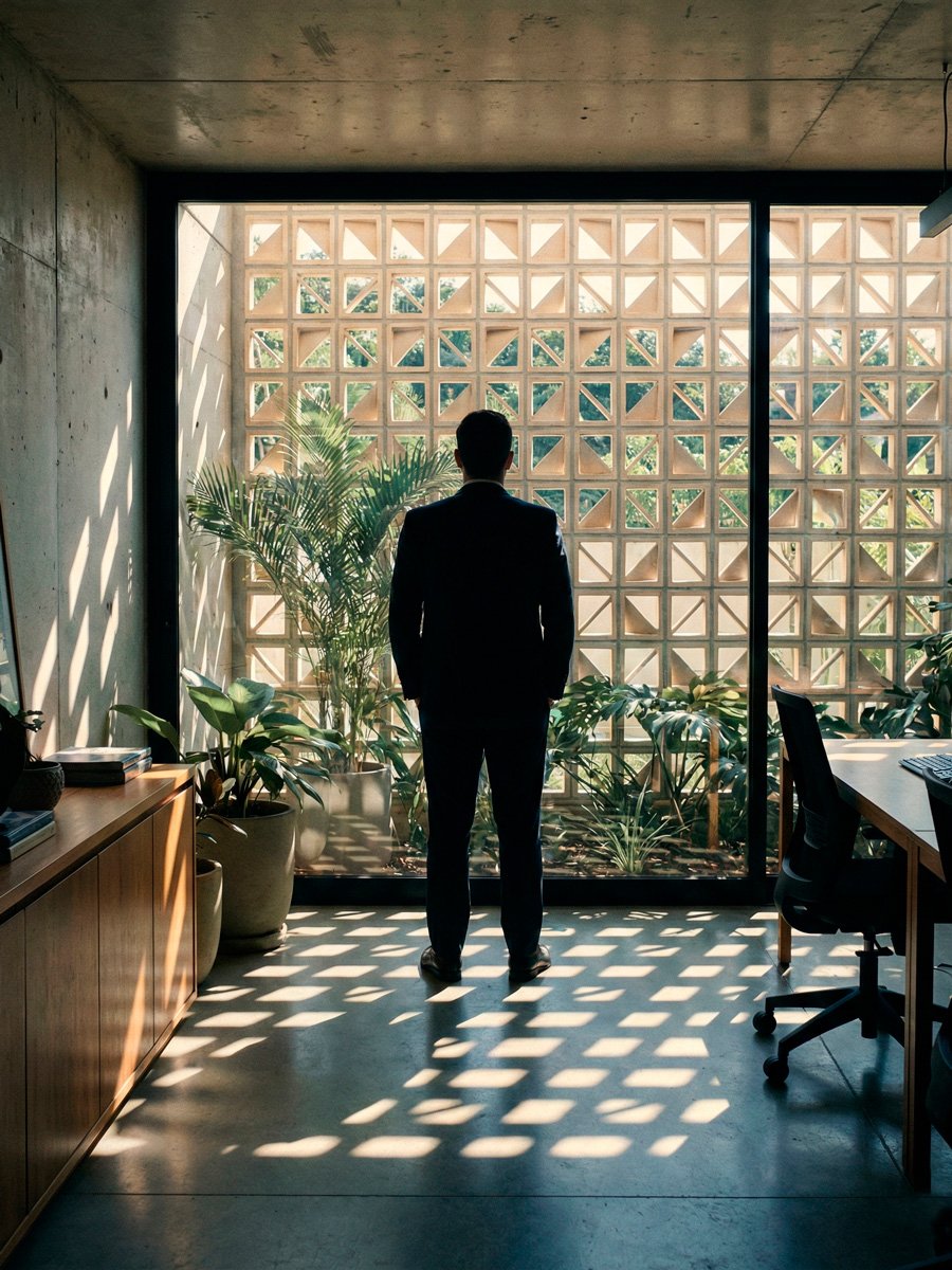 Imagem de um executivo pensando em trabalho e saúde mental